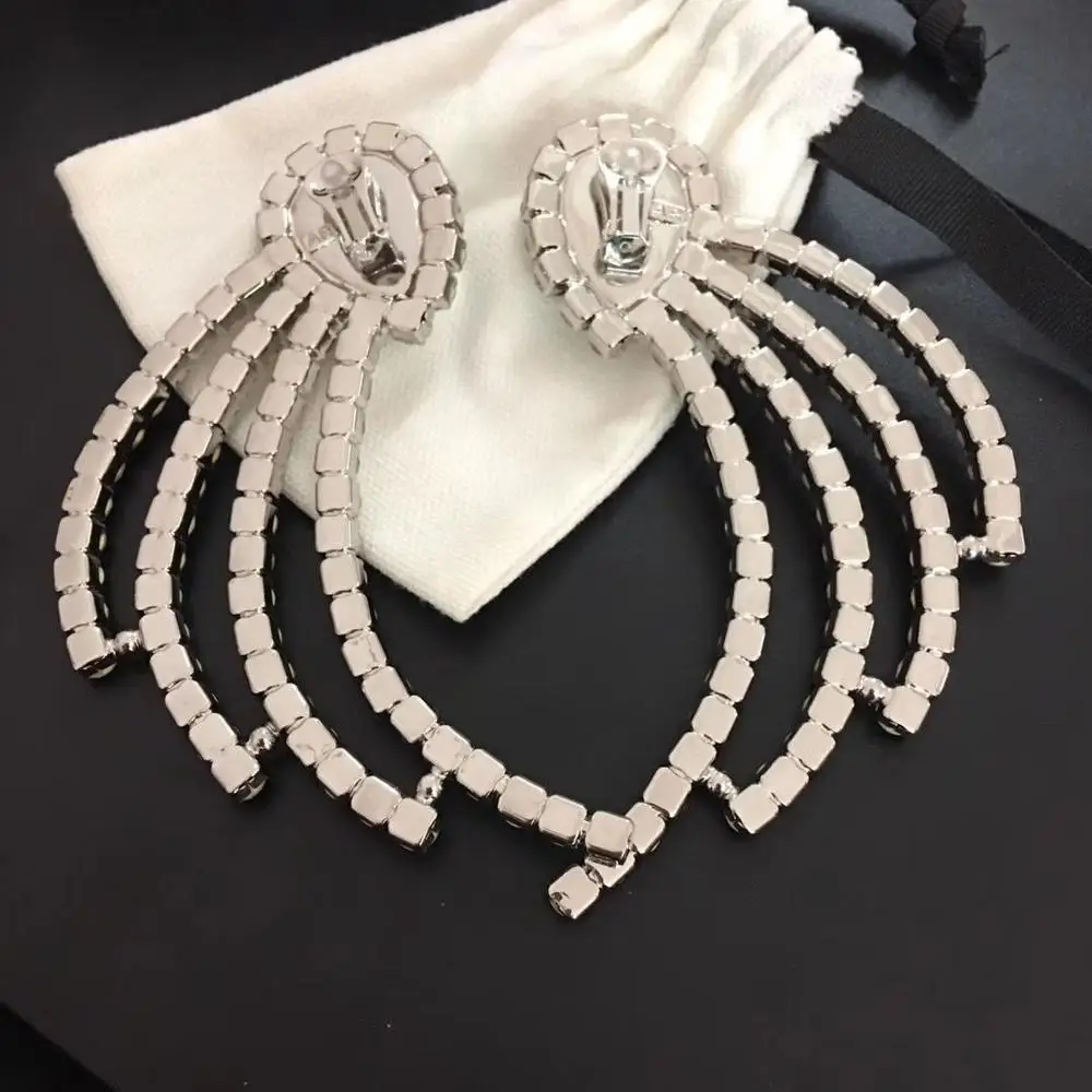 2019 модные роскошные брендовые новые Кристальные преувеличенные серьги Женская