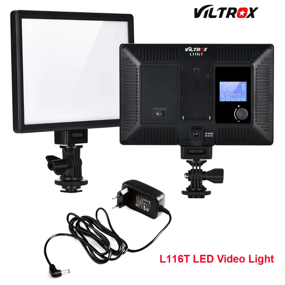 Viltrox L116T Super Slim Studio светильник 3300K 5600K Bi color LCD Display CRI95 + для DSRL Camera Camcorder 2M AC
