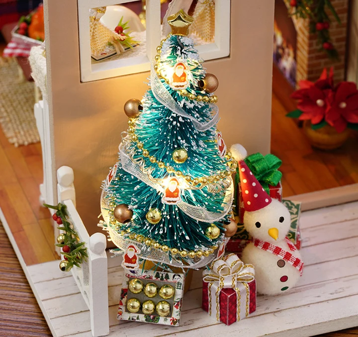 CUTEBEE mucineca для дома miniatura DIY Mujer с muebles de casa de madera de juguetes para los nivienos de vacaciones Z009