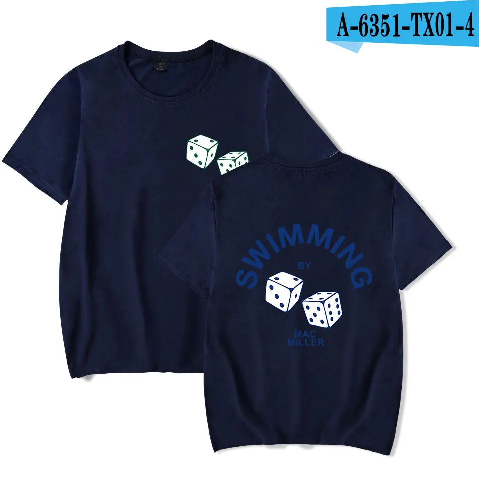 Navy Blue Забавная модная футболка с принтом «MAC MILLER», мужские и женские спортивные футболки в стиле хип-хоп, повседневные топы, футболка с круглым вырезом и коротким рукавом - Цвет: Navy Blue