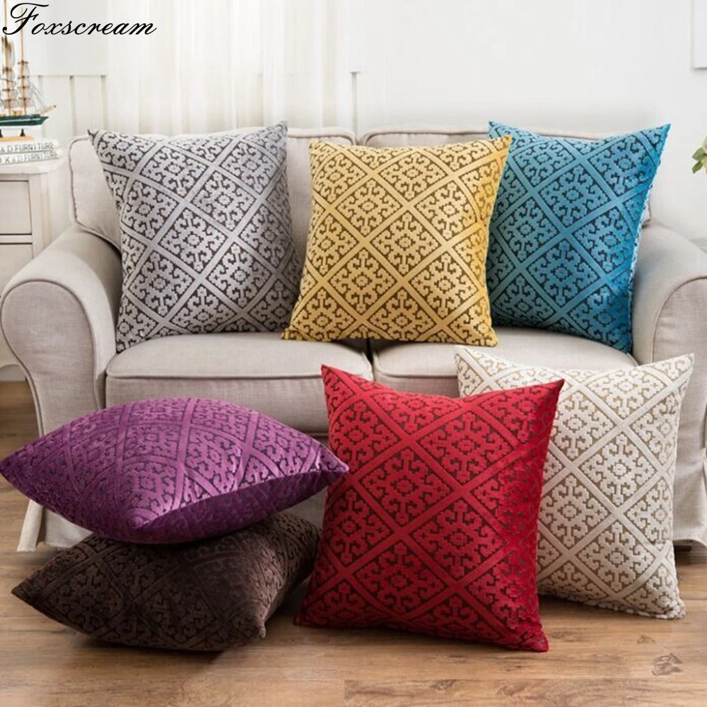 Европейский Винтаж жаккард с геометрическим узором чехол для подушки офис диван