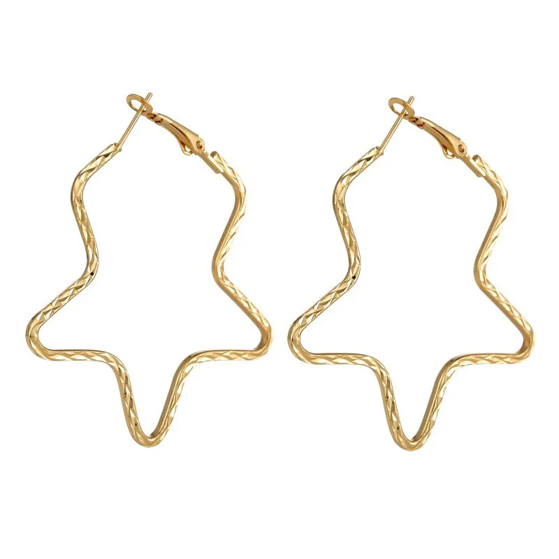 Женские серьги-кольца в виде звезды | Украшения и аксессуары