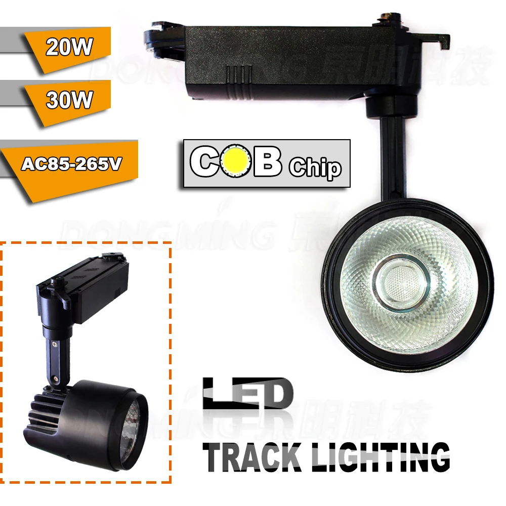 

20W COB led track light clothing store tracking spot lighting high bright for chandelier 85V~265V black boday