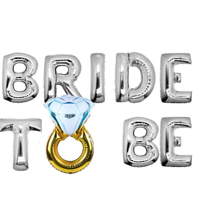 Буквы &quotBride To Be&quot фольгированные воздушные шары кольцо с бриллиантами воздушный