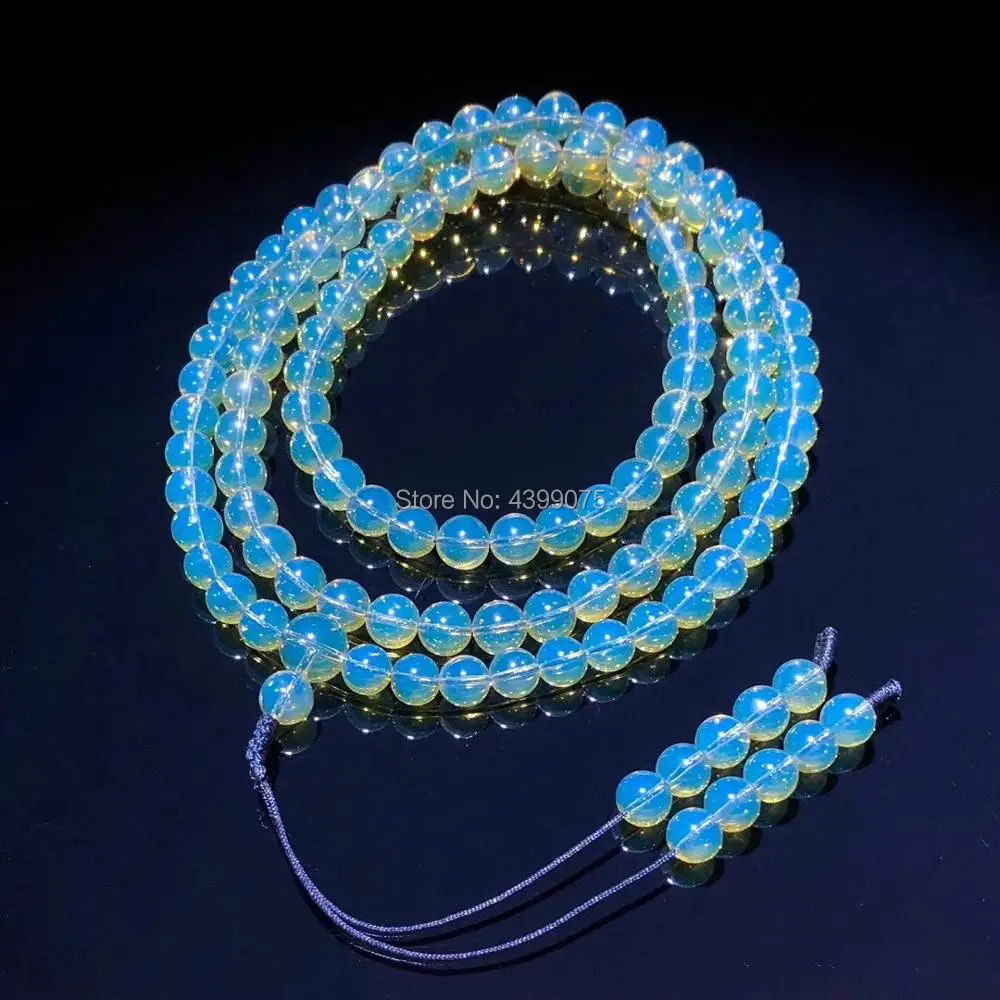 Оптовая продажа 3 А + натуральный мексиканский синий янтарь 108 молитвенные бусины