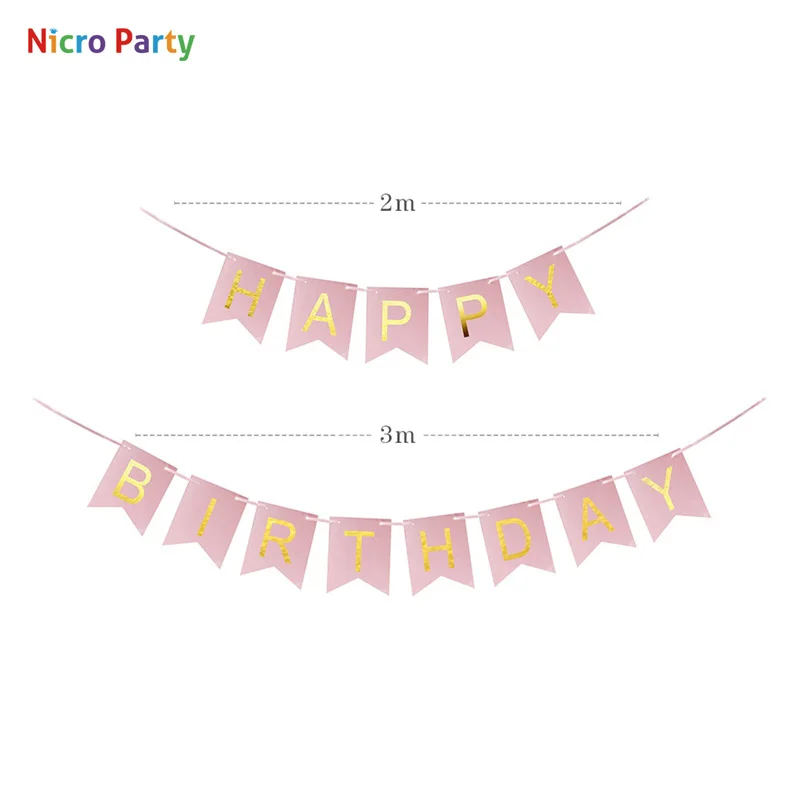 Nicro 5 шт./компл. Happy комплект на день рождения декоративная бумага для вечеринок с цветочным принтом баннер для детей и взрослых Декор вечерние новые, для домашнего использования,# Set130