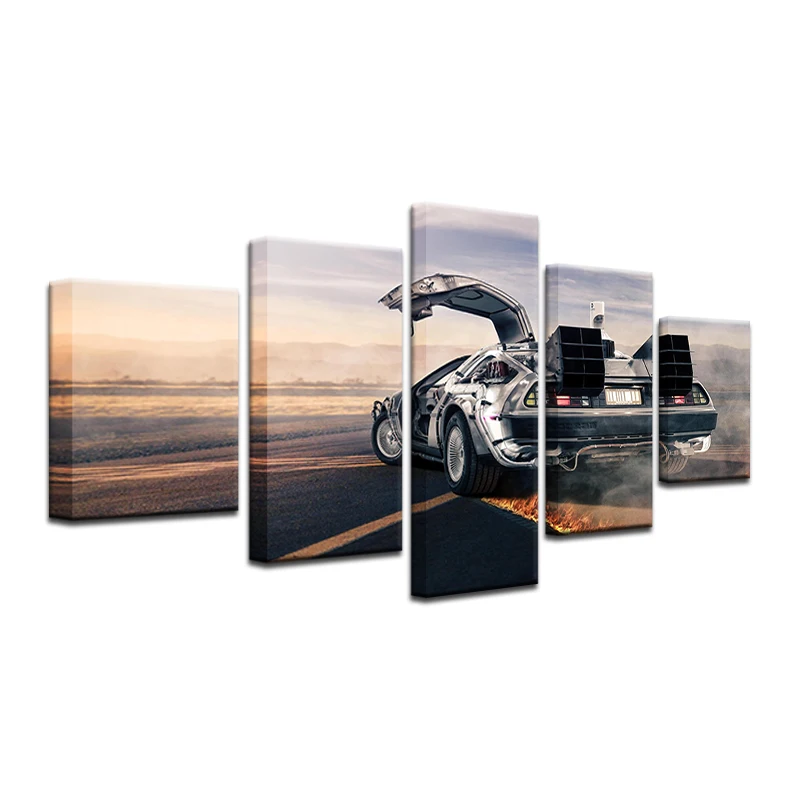 5 панелей рамка холст фотопечать автомобиль пламя шины печатные настенные