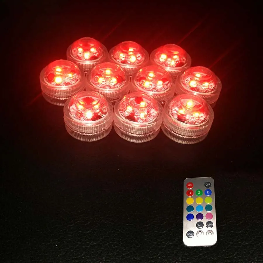 CR2032 MiniLED Light с питанием от батареи (20 шт./лот) RGB погружные светодиодные вечерние