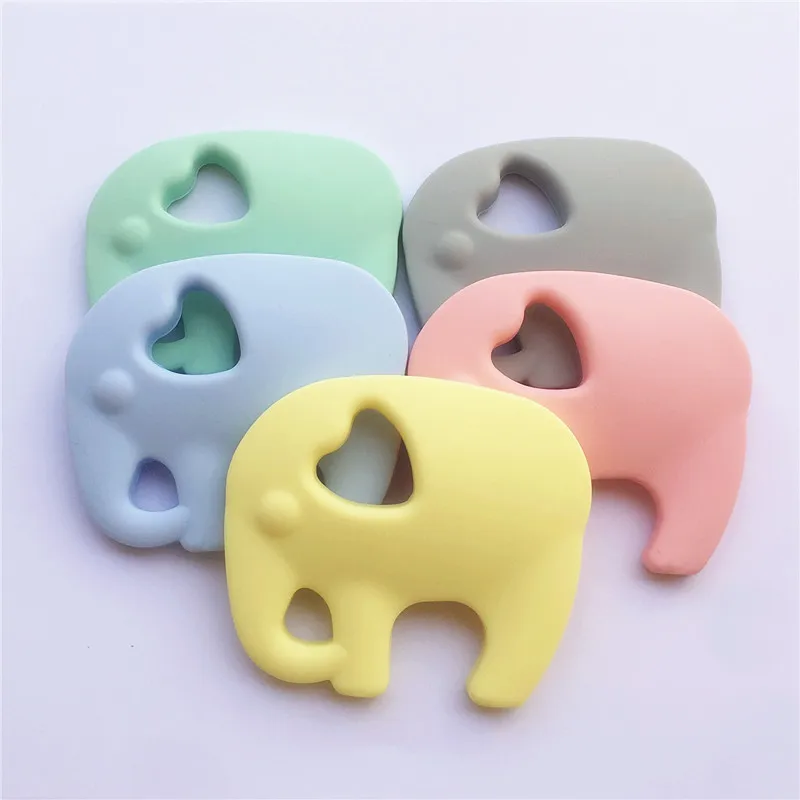 Elephant Chenkai 10 шт силиконовый бабочка Слон Прорезыватель для зубов в форме единорога Детская соска пустышка Жевательная Кормление DIY сенсорные ювелирные изделия Прорезыватель зубов игрушка - Цвет: Elephant