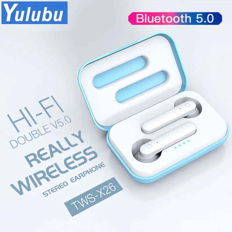Tws наушники X26 сенсорные с поддержкой Bluetooth и зарядным футляром|Наушники
