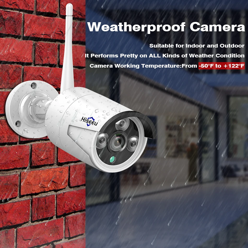 Hiseeu 4CH 960 P 1080 CCTV Камера системы Комплекты 10 дюймов ЖК-дисплей NVR 4 шт. 1 3/2MP IP открытый