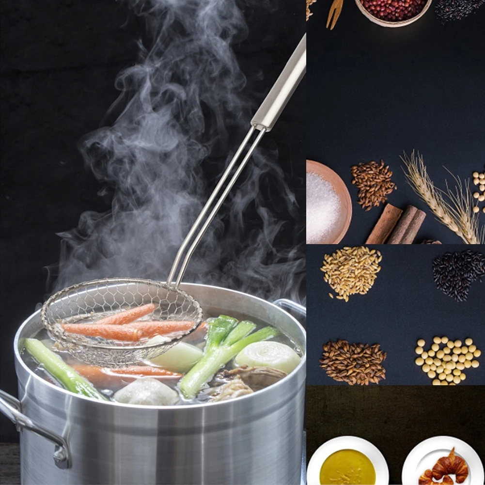 Многофункциональный ситечко для кухонной раковины ложка-фильтр из нержавеющей стали сетчатый скиммер масляный дуршлаг ситечко кухонные инструменты