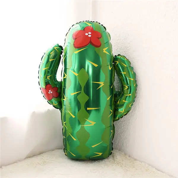 1pcs Вечерние украшения в виде кактуса, кактуса, ламы, баннер, кактус, воздушный шар, кактус, топпер для торта, тропические товары для летних вечеринок - Цвет: 1pcs