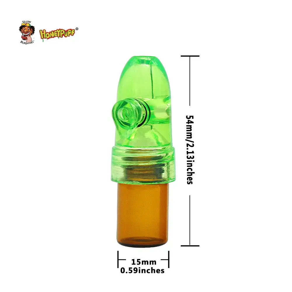 HONEYPUFF, 1 шт., стеклянная бутылка, 53 мм/67 мм/82 мм, Диспенсер, пуля, ракета, храп, храп, Snorter, Sniffer, цвет в случайном порядке