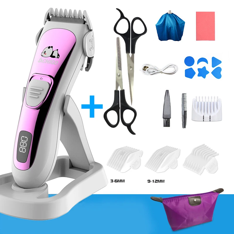 Baby Hair Clipper Ultra-quiet Rechargeable Trimmer For Cutting Foldable Base Wash By Water Children | Мать и ребенок