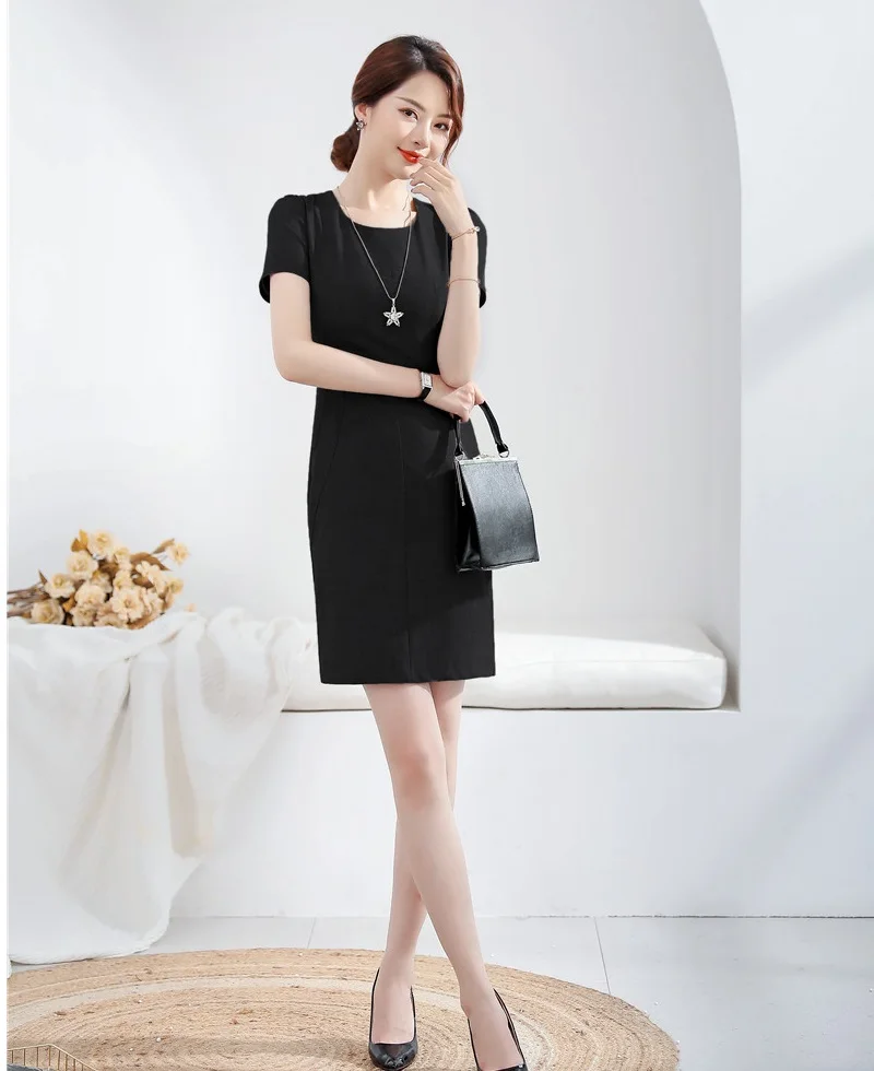 Женское облегающее платье с коротким рукавом элегантное деловое мини для работы