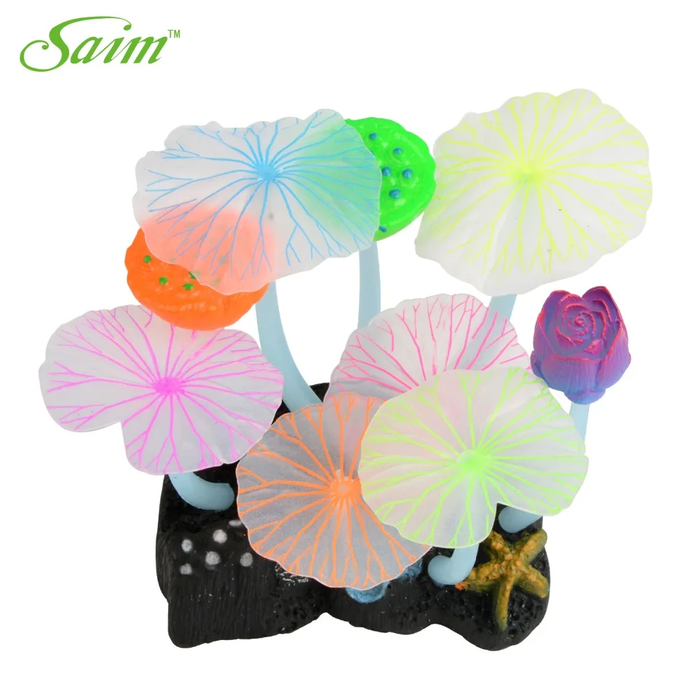 Аквариумные искусственные цветки лотоса с ярким эффектом 4 3 дюйма | Дом и сад