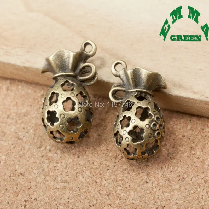 

Latest 2017 Antique Bronze Zinc Alloy Charms 3D Fortune Lucky Bag Charm Pendant Wholesale Jewelry Accessories