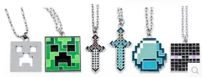 Новый мини игрушки Minecraft игры Стив Alex Enderman Creeper Ender дракон свинья металла цепочки и