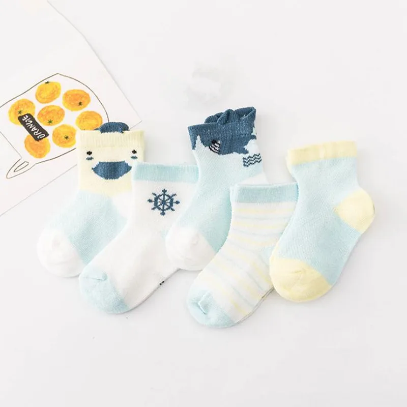 5 pairs 5 пар/лот; носки для новорожденных; зимние Нескользящие хлопковые носки для малышей; теплые носки для младенцев; Комплект носков - Цвет: 5 pairs