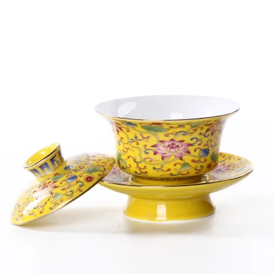 Керамическая чашка для чая Jingdezhen эмалированная крышка чаша китайский большой