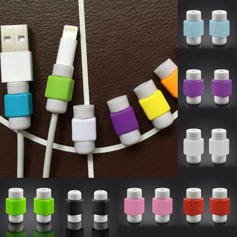 10 шт./лот силиконовый защитный кабель для зарядки передачи данных APPLE iPhone USB|data