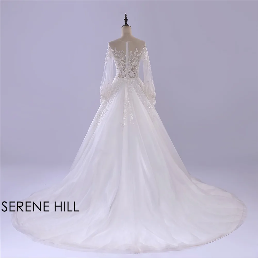 Vestido De Noiva белое Тюлевое свадебное платье с вышивкой с длинными рукавами сексуальное свадебное платье невесты Serene Hill HA2031