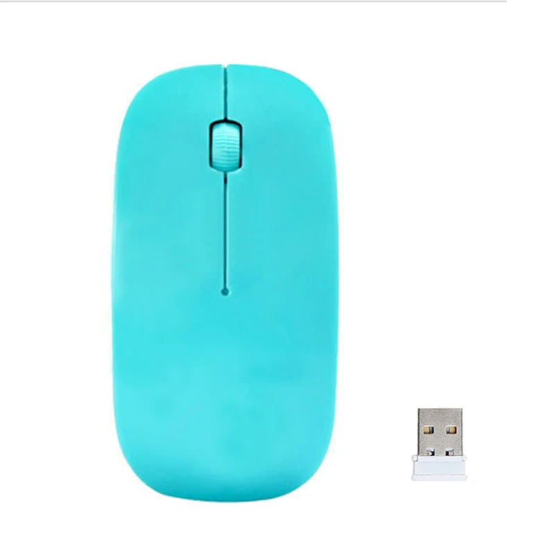 Синий Портативная мини оптическая беспроводная мышь 2,4 ГГц с usb-приемником тонкая мышь для ноутбука ПК настольный компьютер для Macbook Mac - Цвет: Синий
