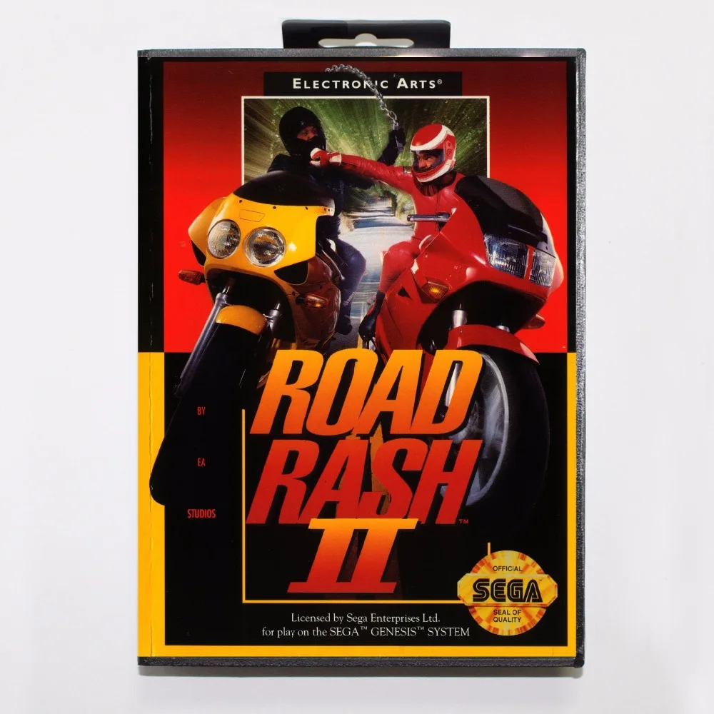 Игровой картридж Road сыпь 2 16 бит игровая карта MD с розничной коробкой для Sega Mega Drive