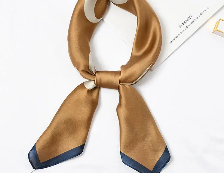 

Yishine 70*70 CM Women Multifunction Polyester Silk Scarf Letters Printed Satin Small Square Wraps Scarves Shawl