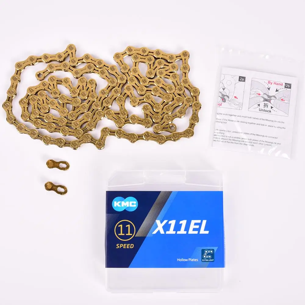 Цепь KMC 6 7 8 9 10 11 скорость X11EL X10 X11 с титановым золотом и серебром для горного велосипеда, гигантский велосипед, аксессуары для велоспорта