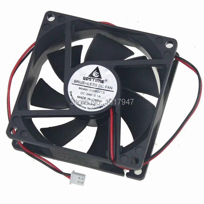 

100pieces Lot Gdstime 8cm 80mm 80mmx80mmx25mm 24V 2Pin Cooling Brushless Fan