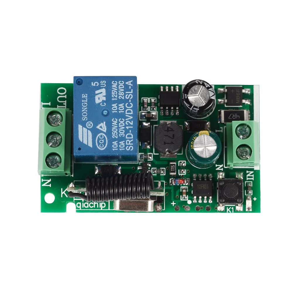 AC 110V 220V 1CH RF 433 Mhz Wireless Remote Control Switch Learning Code 1 Relay Lamp Light Controller 433.92Mhz superheterodyne |