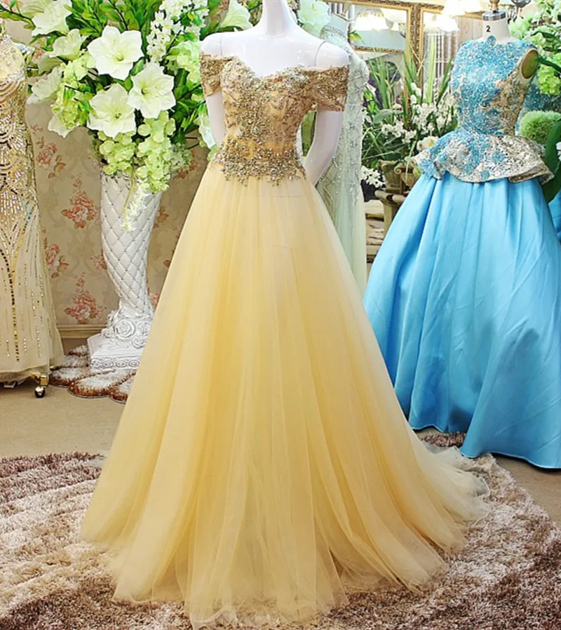 

A line Kaftan Tulle Lace Crystal Beaded Long Evening Dresses 2021 Arabic Evening Gowns Robe Lebanon SW28