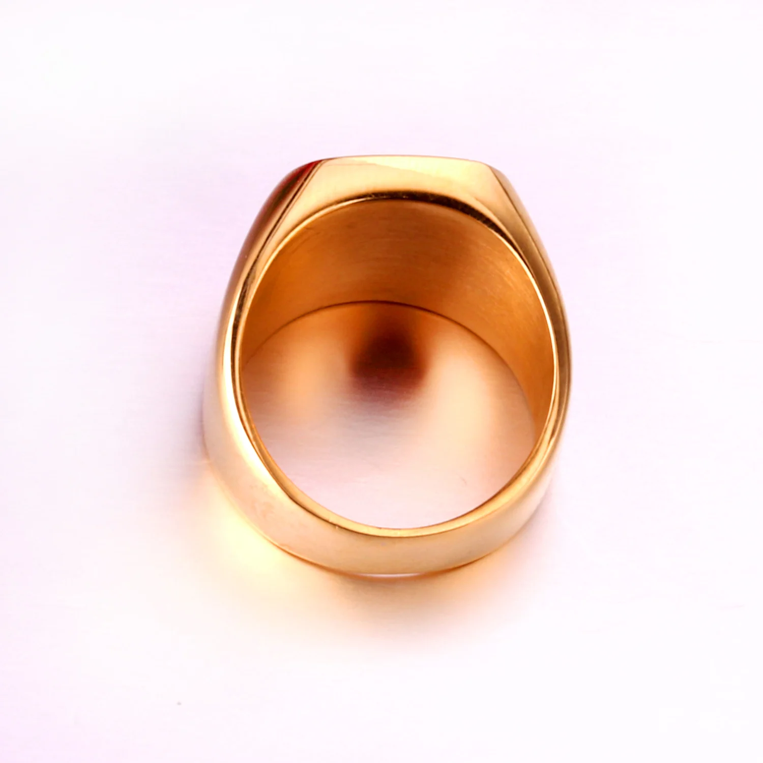 Роскошные кольца для мужчин и женщин из нержавеющей стали золотого цвета круглые