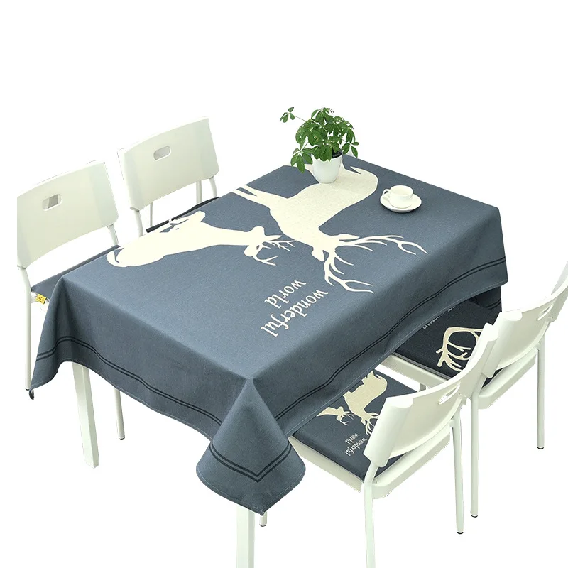 Скандинавский олень толстая хлопковая льняная скатерть домашняя столовая