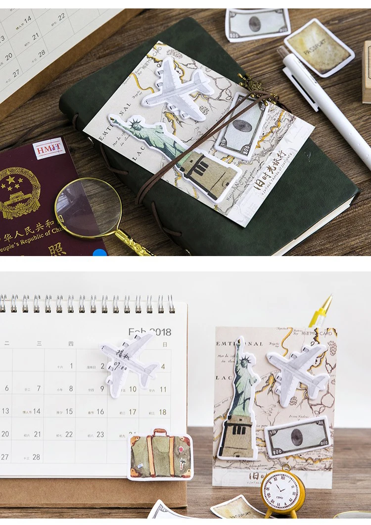 Fromthenon Путешествия sticky notes ретро блокнот планировщик тетрадь декоративные наклейки японский Винтаж канцелярские школьные принадлежности
