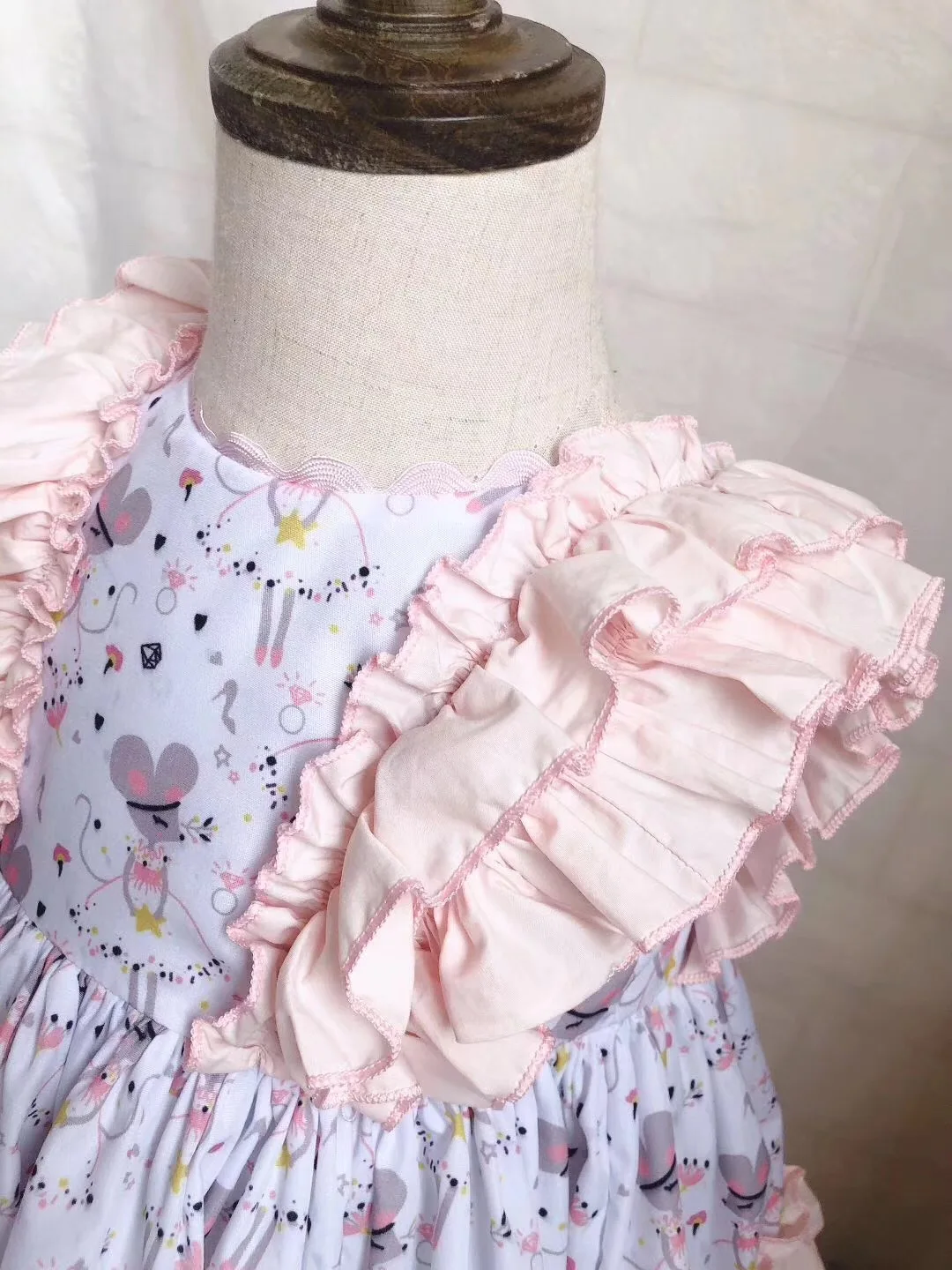 2019 Summer New Arrivals Spanish Customized Cartoon Mouse Quality Dress 3pcs Baby Girls Birthday Kids Dresses for | Детская одежда и