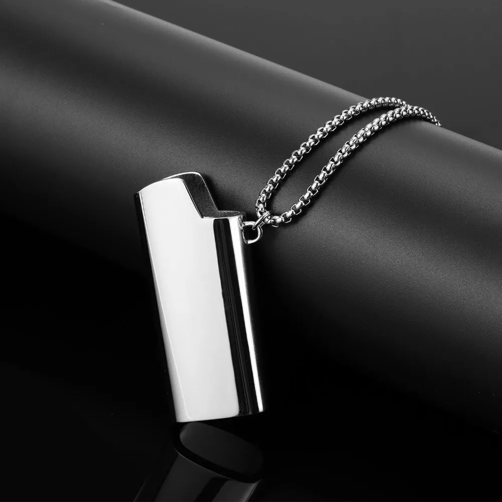 2018 Новый стиль Мужская хип-хоп нержавеющая стальная Зажигалка подвеска в форме