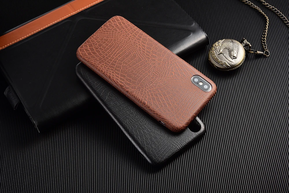 Мягкая задняя крышка из искусственной кожи крокодила для iphone X XS Max XR 11 Pro, Винтажный чехол для телефона, чехол s для iphone 7 8 Plus 6 6 S, чехол