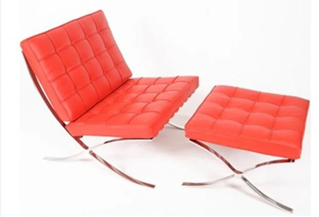 Red with ottoman U-BEST, европейский стиль, настоящая коровья кожа, кресло для отдыха с оттоманкой, расслабляющее кресло, Столичный шезлонг - Цвет: Red with ottoman