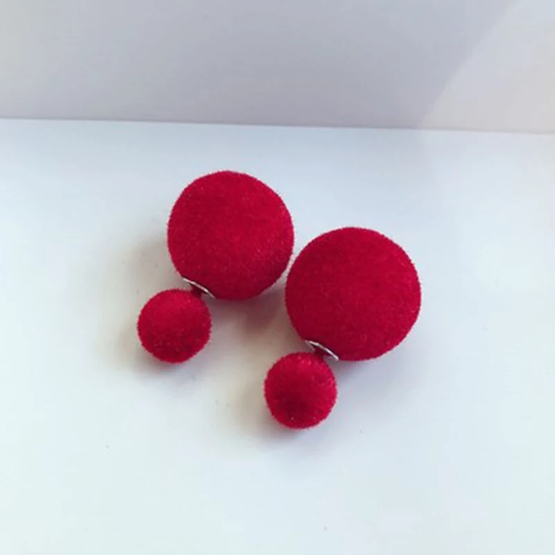 E1103 модные большие маленькие серьги с жемчужинами в виде плюшевых шариков 4 цвета