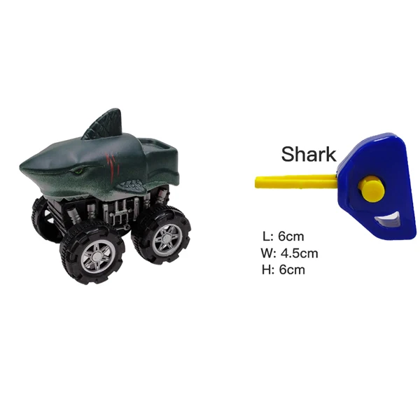 Shark and Ejector URTOYPIA динозавр монстр грузовик всплывающие мини-животные автомобиль литые игрушки Модель T-rax Акула Тигр Орел Трицератопс дило с катапульта - Цвет: Shark and Ejector