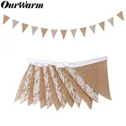 OurWarm, 2,8 м, Свадебный баннер, фон вечерние ринки, реквизит для фотосъемки, украшение 12*16*16 см, мешковина, кружевной баннер, 13 флагов