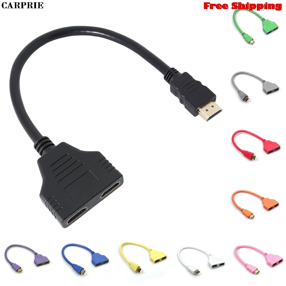 CARPRIE HDMI 1 2 Сплит двойной адаптер сигнала кабель для преобразования видео ТВ HDTV
