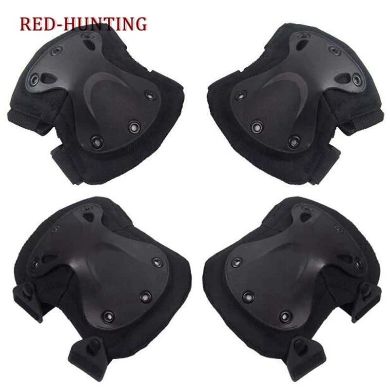 4 шт. набор наколенников и налокотников защитные подушечки Защитное снаряжение спортивные тактические велосипедные страйкбол боевые скейты