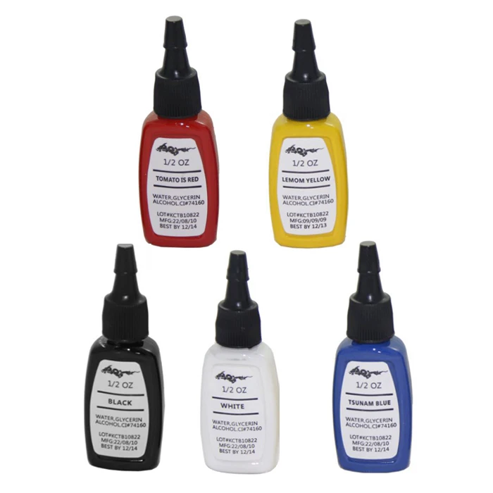 

5pcs colors tattoo ink kit pigments permanent makeup 15ml