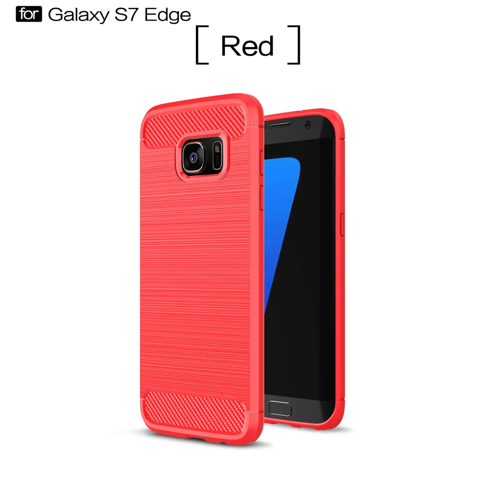 Чехол для Samsung S7 EDGE роскошная Тонкая Броня из углеродного волокна мягкий чехол