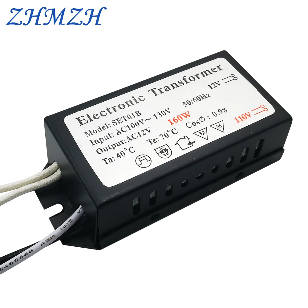 110 в электронный трансформатор 60 Вт 120 Вт 160 Вт AC110V-130V в переменный ток 12 в источник питания для G4 галогенная хрустальная лампа бусины кварцевая люстра