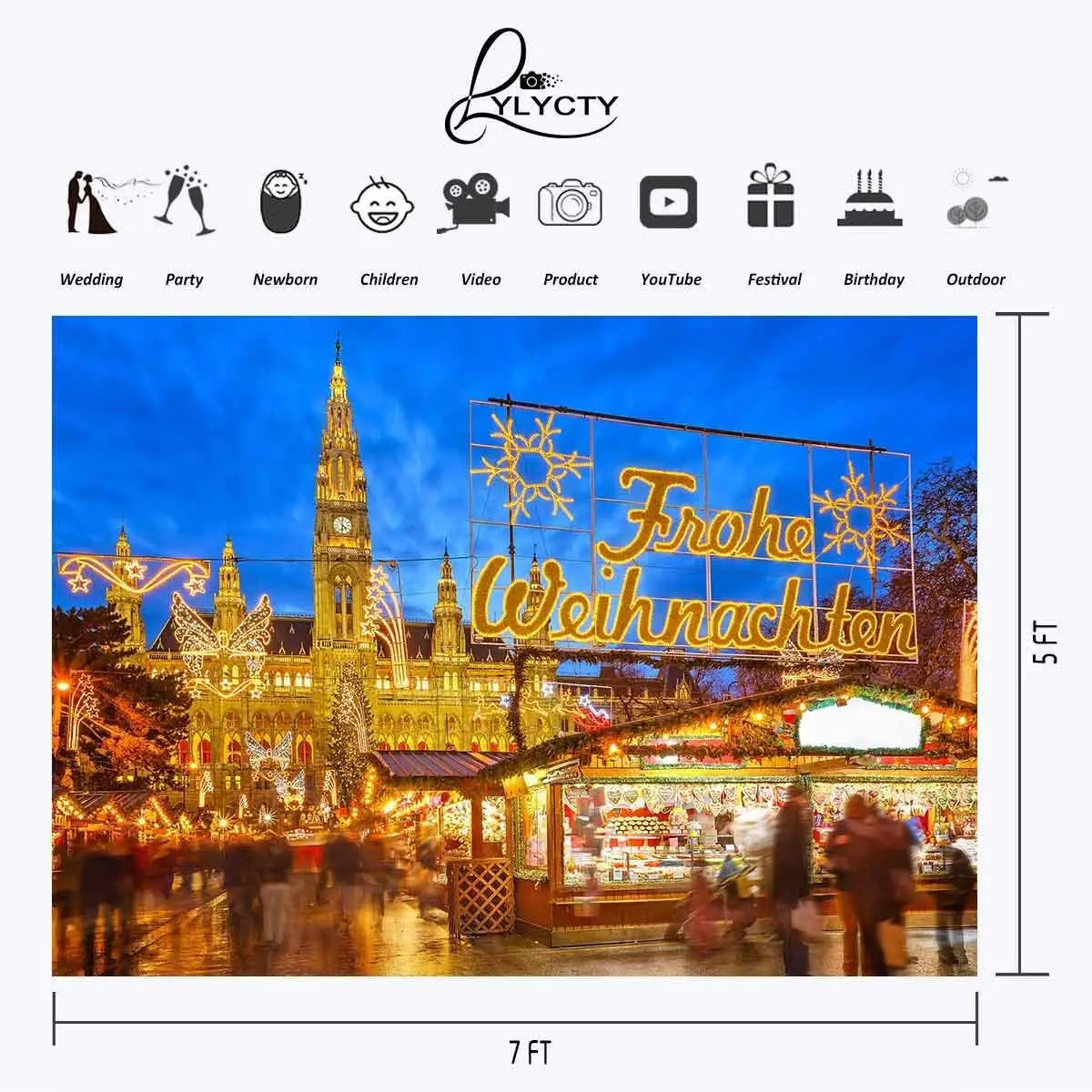 7x5ft рынок фон блестяще освещенный Европейский Bazaar фотография и студия фотографии